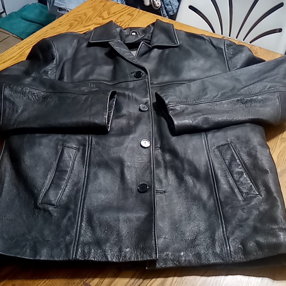 TOP GUN LEATHER Jacket Mens 2XL Preowned Summer Denim Used XXL Winter Coat